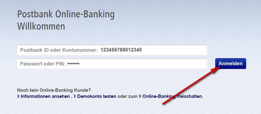 Postbank Konto Login durchführen