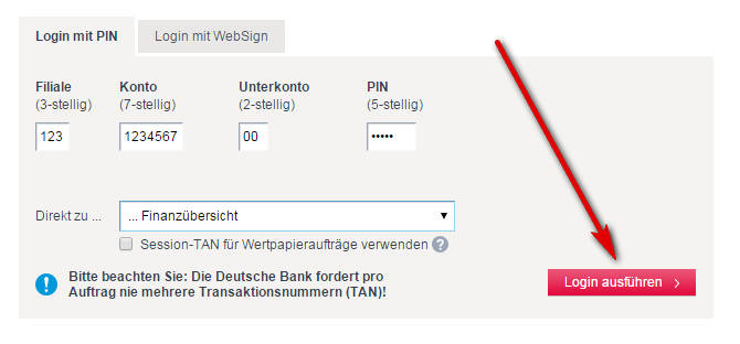 Deutsche Bank Login Login Seite