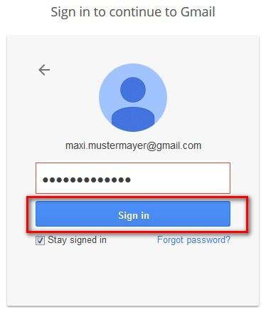 Google Gmail Login: Button klicken und Login starten