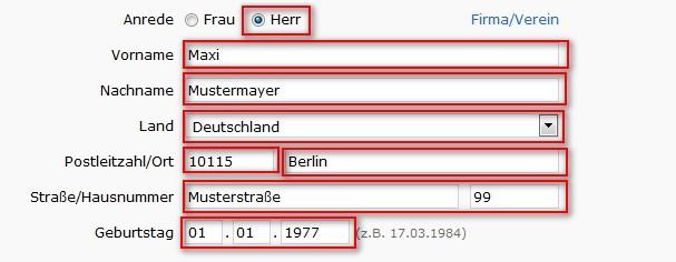 GMX Beispiel Konto erstellen