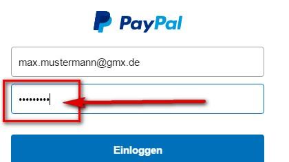 PayPal Login: Passwort eingeben