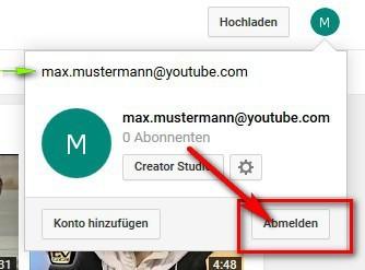 YouTube Login: Abmelden durchführen