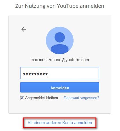YouTube Login: Passwort eingeben